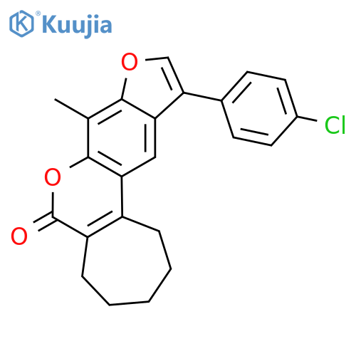 11-(4-Chlorophenyl)-8-methyl-2,3,4,5-tetrahydrocyclohepta[c]furo[3,2-g]chromen-6(1H)-one structure