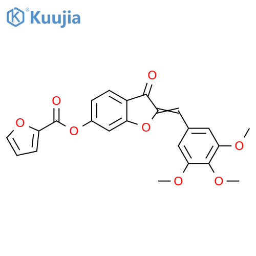 (2Z)-3-oxo-2-(3,4,5-trimethoxyphenyl)methylidene-2,3-dihydro-1-benzofuran-6-yl furan-2-carboxylate structure