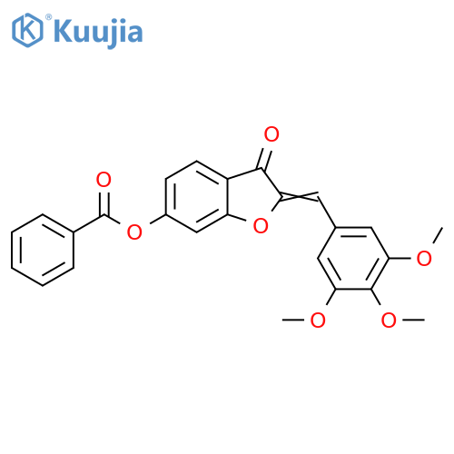 (2Z)-3-oxo-2-(3,4,5-trimethoxyphenyl)methylidene-2,3-dihydro-1-benzofuran-6-yl benzoate structure