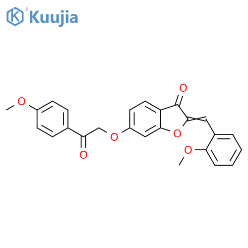 (2Z)-6-2-(4-methoxyphenyl)-2-oxoethoxy-2-(2-methoxyphenyl)methylidene-2,3-dihydro-1-benzofuran-3-one structure