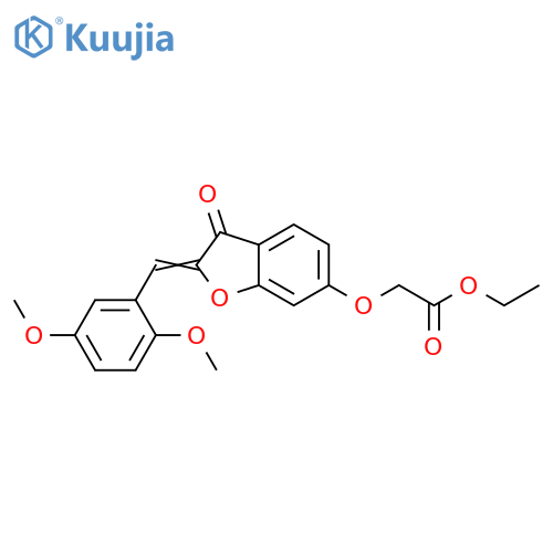 ethyl 2-{(2Z)-2-(2,5-dimethoxyphenyl)methylidene-3-oxo-2,3-dihydro-1-benzofuran-6-yloxy}acetate structure