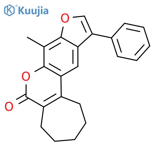 8-methyl-11-phenyl-2,3,4,5-tetrahydrocyclohepta[c]furo[3,2-g]chromen-6(1H)-one structure