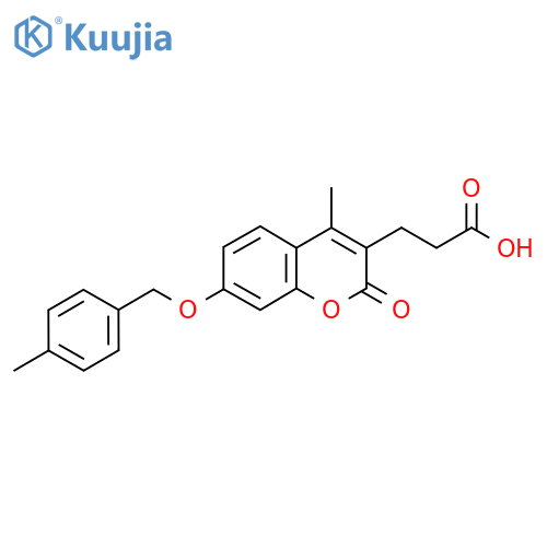 3-{4-methyl-7-[(4-methylbenzyl)oxy]-2-oxo-2H-chromen-3-yl}propanoic acid structure