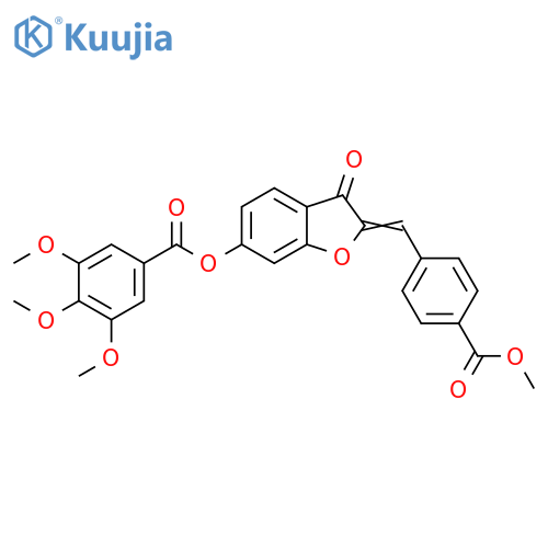 (2Z)-2-{4-(methoxycarbonyl)phenylmethylidene}-3-oxo-2,3-dihydro-1-benzofuran-6-yl 3,4,5-trimethoxybenzoate structure