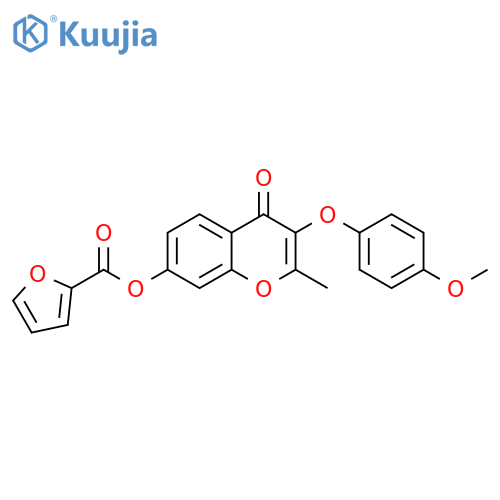 3-(4-methoxyphenoxy)-2-methyl-4-oxo-4H-chromen-7-yl furan-2-carboxylate structure