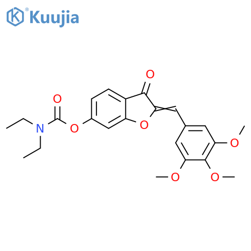 (2Z)-3-oxo-2-(3,4,5-trimethoxyphenyl)methylidene-2,3-dihydro-1-benzofuran-6-yl N,N-diethylcarbamate structure
