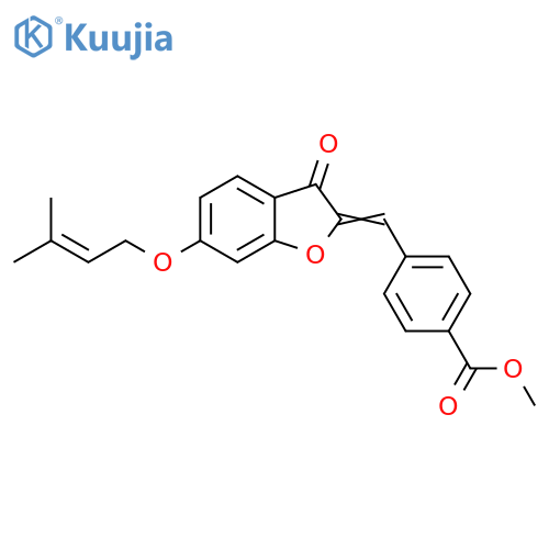methyl 4-{(2Z)-6-(3-methylbut-2-en-1-yl)oxy-3-oxo-2,3-dihydro-1-benzofuran-2-ylidenemethyl}benzoate structure