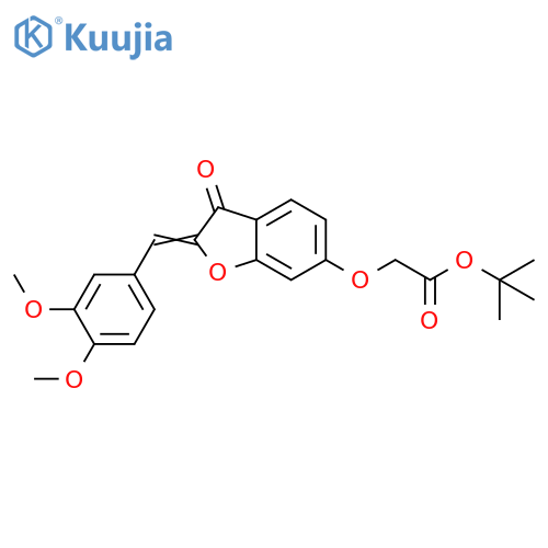 (Z)-tert-butyl 2-((2-(3,4-dimethoxybenzylidene)-3-oxo-2,3-dihydrobenzofuran-6-yl)oxy)acetate structure