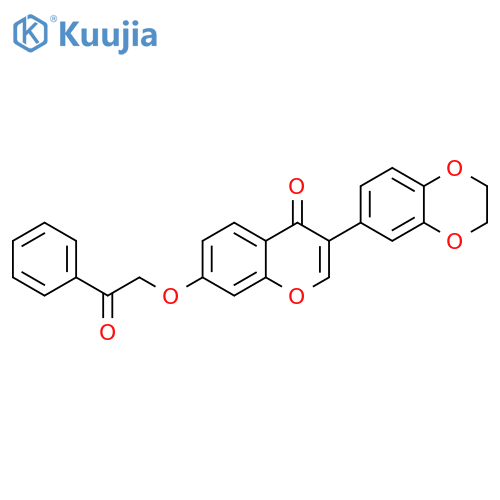 3-(2,3-dihydro-1,4-benzodioxin-6-yl)-7-phenacyloxychromen-4-one structure