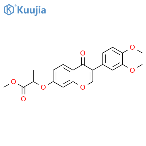 methyl 2-((3-(3,4-dimethoxyphenyl)-4-oxo-4H-chromen-7-yl)oxy)propanoate structure