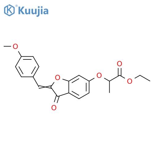 ethyl 2-{(2Z)-2-(4-methoxyphenyl)methylidene-3-oxo-2,3-dihydro-1-benzofuran-6-yloxy}propanoate structure