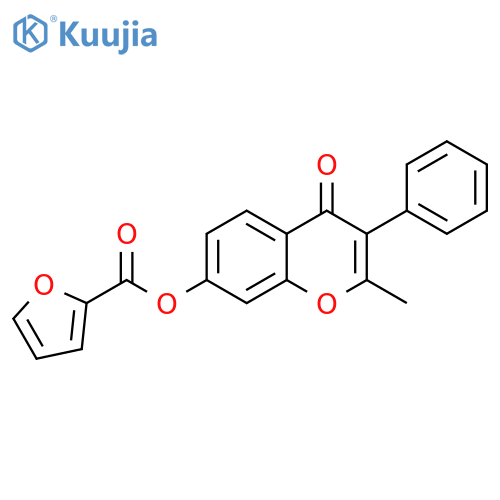 2-methyl-4-oxo-3-phenyl-4H-chromen-7-yl furan-2-carboxylate structure