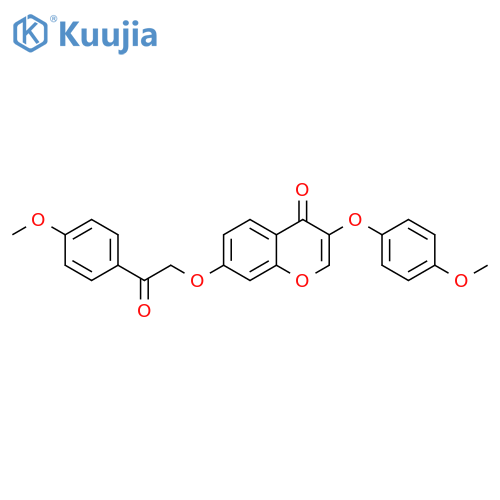 3-(4-methoxyphenoxy)-7-2-(4-methoxyphenyl)-2-oxoethoxy-4H-chromen-4-one structure
