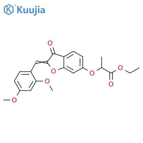 ethyl 2-{(2Z)-2-(2,4-dimethoxyphenyl)methylidene-3-oxo-2,3-dihydro-1-benzofuran-6-yloxy}propanoate structure
