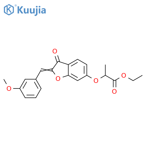 ethyl 2-{(2Z)-2-(3-methoxyphenyl)methylidene-3-oxo-2,3-dihydro-1-benzofuran-6-yloxy}propanoate structure