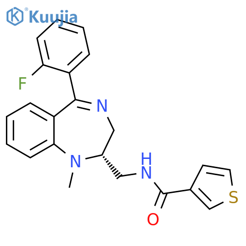 3-Thiophenecarboxamide, N-[[(2S)-5-(2-fluorophenyl)-2,3-dihydro-1-methyl-1H-1,4-benzodiazepin-2-yl]methyl]- structure