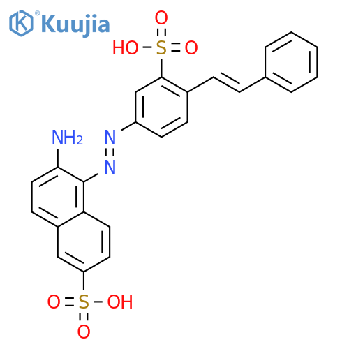 6-amino-5-[[4-(2-phenylvinyl)-3-sulphophenyl]azo]naphthalene-2-sulphonic acid structure