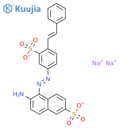 disodium 6-amino-5-[[4-(2-phenylvinyl)-3-sulphonatophenyl]azo]naphthalene-2-sulphonate structure