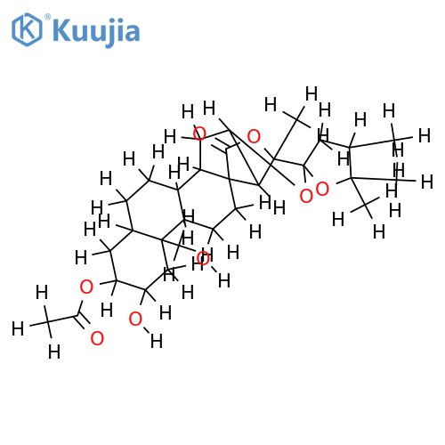 (22S)-2alpha-hydroxy-3alpha-acetoxy-11beta-hydroxy-24-methyl-22,25-epoxy-5alpha-furostan-18,20beta-lactone structure