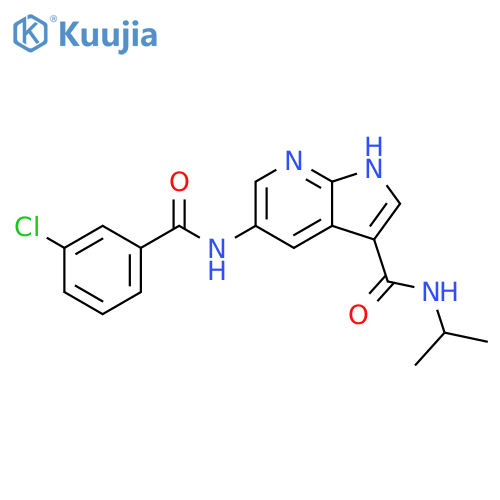 1H-Pyrrolo[2,3-b]pyridine-3-carboxamide,5-[(3-chlorobenzoyl)amino]-N-(1-methylethyl)- structure