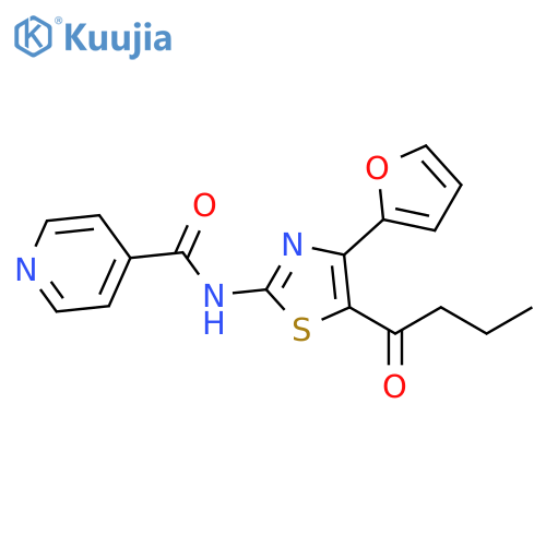 4-Pyridinecarboxamide, N-[4-(2-furanyl)-5-(1-oxobutyl)-2-thiazolyl]- structure