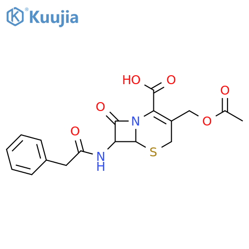 5-Thia-1-azabicyclo[4.2.0]oct-2-ene-2-carboxylicacid, 3-[(acetyloxy)methyl]-8-oxo-7-[(2-phenylacetyl)amino]-, (6R,7R)- structure