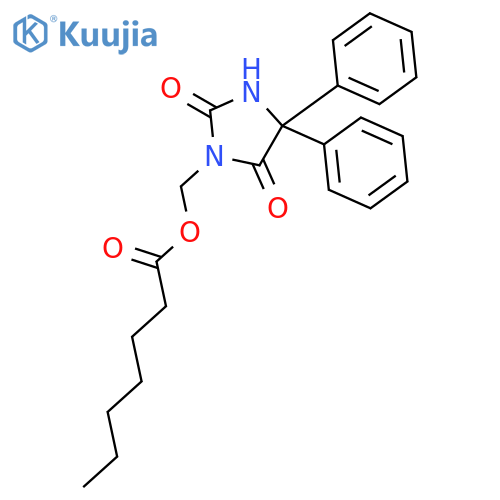 HEPTANOIC ACID, (2,5-DIOXO-4,4-DIPHENYL-1-IMIDAZOLIDINYL)METHYL ESTER structure