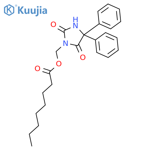 Octanoic acid, (2,5-dioxo-4,4-diphenyl-1-imidazolidinyl)methyl ester structure