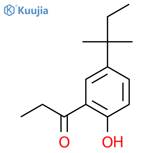 1-2-hydroxy-5-(2-methylbutan-2-yl)phenylpropan-1-one structure