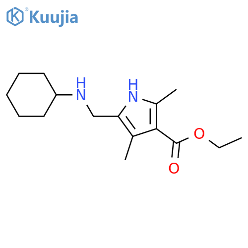 ethyl 5-[(cyclohexylamino)methyl]-2,4-dimethyl-1H-pyrrole-3-carboxylate structure