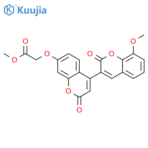 methyl 2-({8-methoxy-2,2'-dioxo-2H,2'H-3,4'-bichromene-7'-yl}oxy)acetate structure