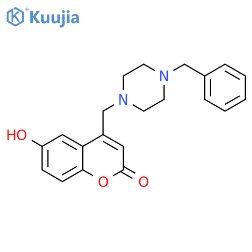 4-(4-benzylpiperazin-1-yl)methyl-6-hydroxy-2H-chromen-2-one structure
