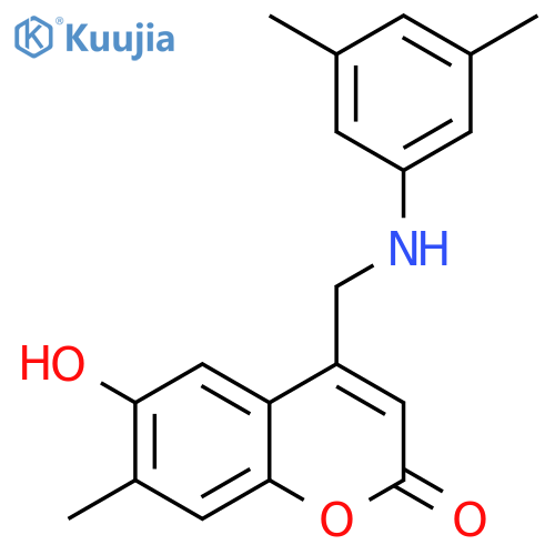4-{(3,5-dimethylphenyl)aminomethyl}-6-hydroxy-7-methyl-2H-chromen-2-one structure