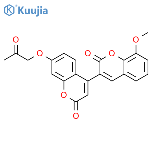 8-methoxy-7'-(2-oxopropoxy)-2H,2'H-3,4'-bichromene-2,2'-dione structure