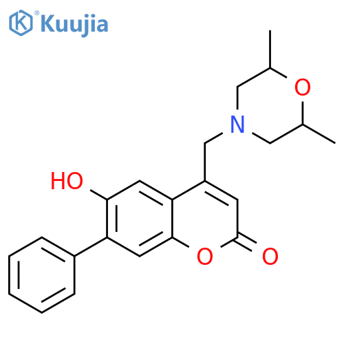 4-(2,6-dimethylmorpholin-4-yl)methyl-6-hydroxy-7-phenyl-2H-chromen-2-one structure