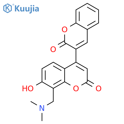 8'-(dimethylamino)methyl-7'-hydroxy-2H,2'H-3,4'-bichromene-2,2'-dione structure