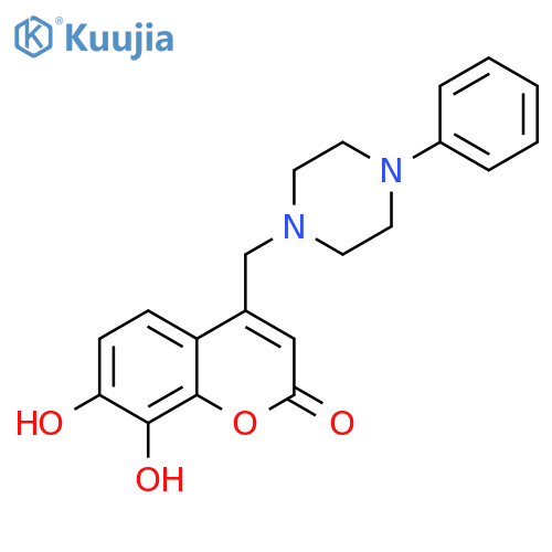 7,8-dihydroxy-4-(4-phenylpiperazin-1-yl)methyl-2H-chromen-2-one structure