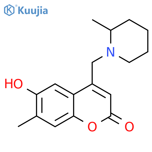 6-hydroxy-7-methyl-4-(2-methylpiperidin-1-yl)methyl-2H-chromen-2-one structure