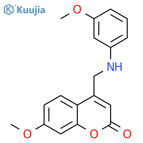 7-methoxy-4-{(3-methoxyphenyl)aminomethyl}-2H-chromen-2-one structure