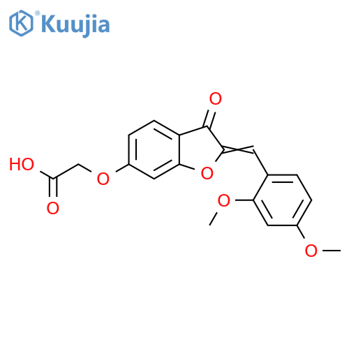 (Z)-2-((2-(2,4-dimethoxybenzylidene)-3-oxo-2,3-dihydrobenzofuran-6-yl)oxy)acetic acid structure