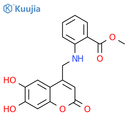 methyl 2-{(6,7-dihydroxy-2-oxo-2H-chromen-4-yl)methylamino}benzoate structure
