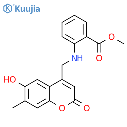 methyl 2-{(6-hydroxy-7-methyl-2-oxo-2H-chromen-4-yl)methylamino}benzoate structure