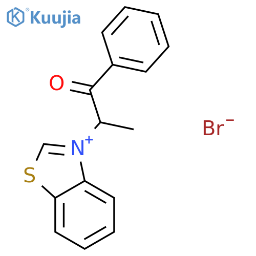 BENZOTHIAZOLIUM, 3-(1-METHYL-2-OXO-2-PHENYLETHYL)-, BROMIDE structure