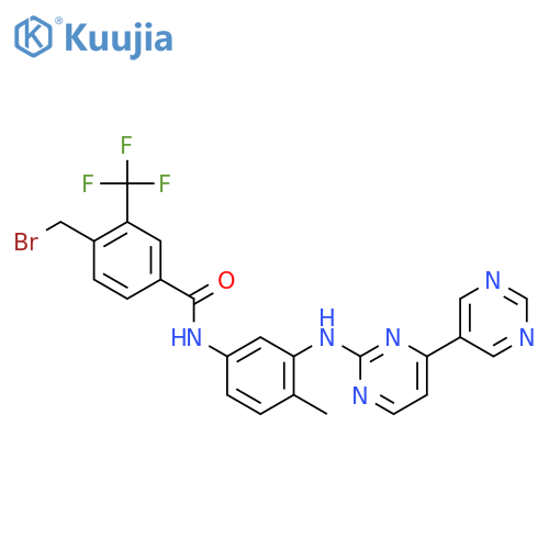 4-(bromomethyl)-N-[4-methyl-3-[(4-pyrimidin-5-ylpyrimidin-2-yl)amino]phenyl]-3-(trifluoromethyl)benzamide structure