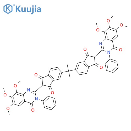 1H-Indene-1,3(2H)-dione,5,5'-(1-methylethylidene)bis[2-(3,4-dihydro-6,7,8-trimethoxy-4-oxo-3-phenyl-2-quinazolinyl)- structure