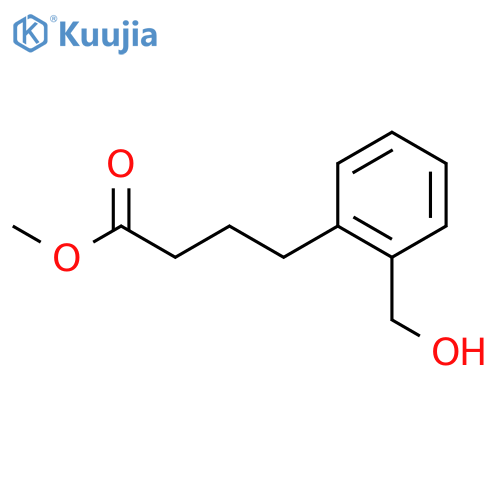 Benzenebutanoic acid, 2-(hydroxymethyl)-, methyl ester structure