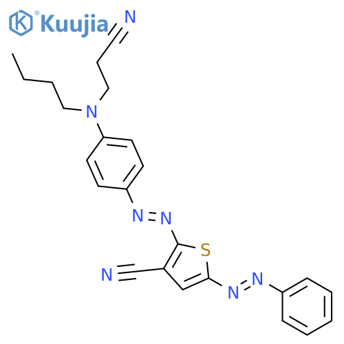 2-[4-[N-Butyl-N-(2-cyanoethyl)amino]phenylazo]-5-(phenylazo)-3-thiophenecarbonitrile structure