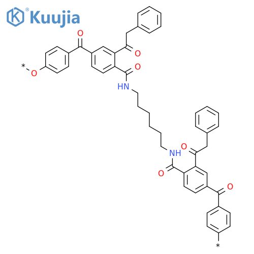 POLY[OXY-1,4-PHENYLENECARBONYL[3-(PHENYLACETYL)-1,4-PHENYLENE]CARBONYLIMINO-1,6-HEXANEDIYLIMINOCARBONYL[2-(PHENYLACETYL)-1,4-PHENYLENE]CARBONYL-1,4-PHENYLENE] structure