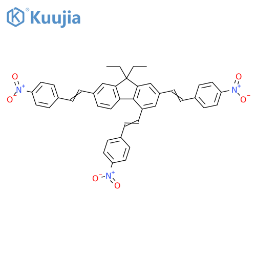 9H-Fluorene, 9,9-diethyl-2,4,7-tris[2-(4-nitrophenyl)ethenyl]- structure