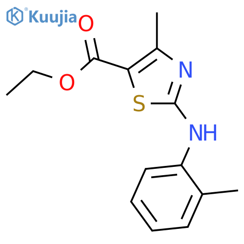 ethyl 4-methyl-2-(2-methylphenyl)amino-1,3-thiazole-5-carboxylate structure